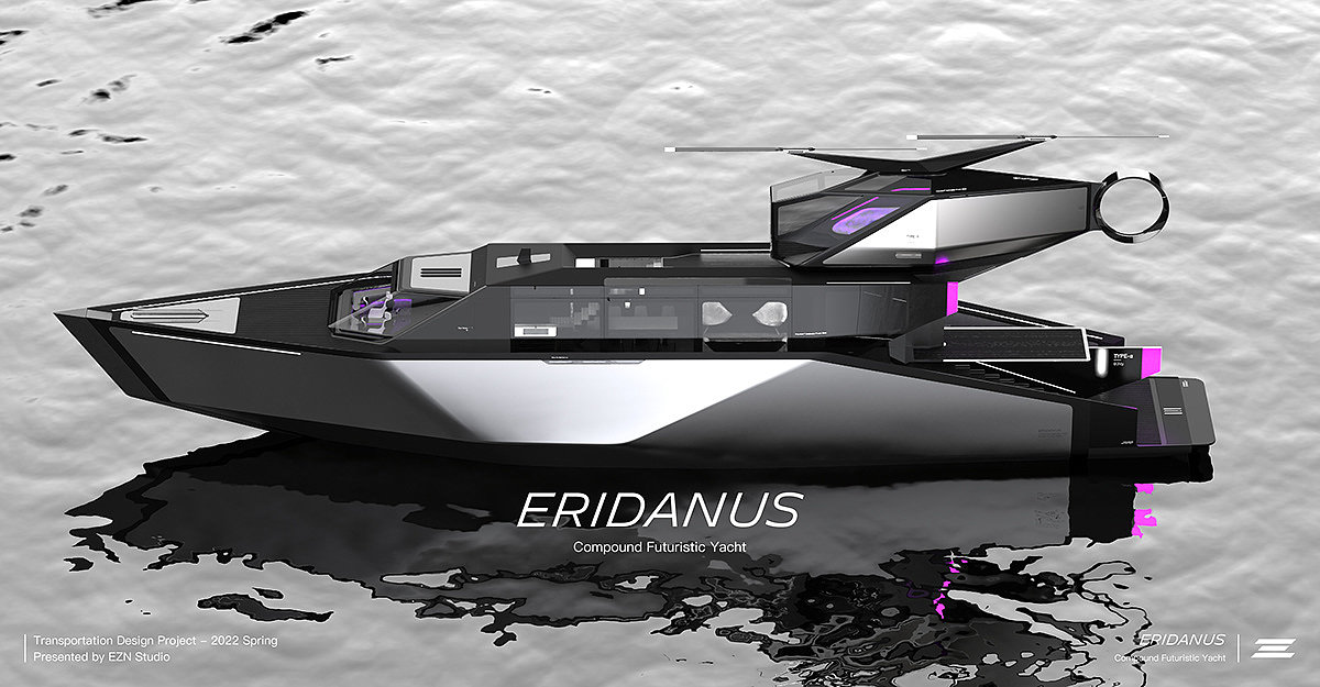 yacht，3D modeling，industrial design，ERIDANUS，