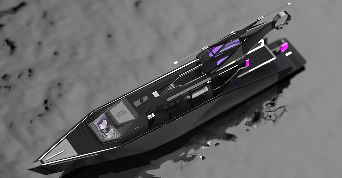 yacht，3D modeling，industrial design，ERIDANUS，