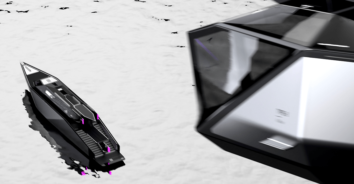 yacht，3D modeling，industrial design，ERIDANUS，