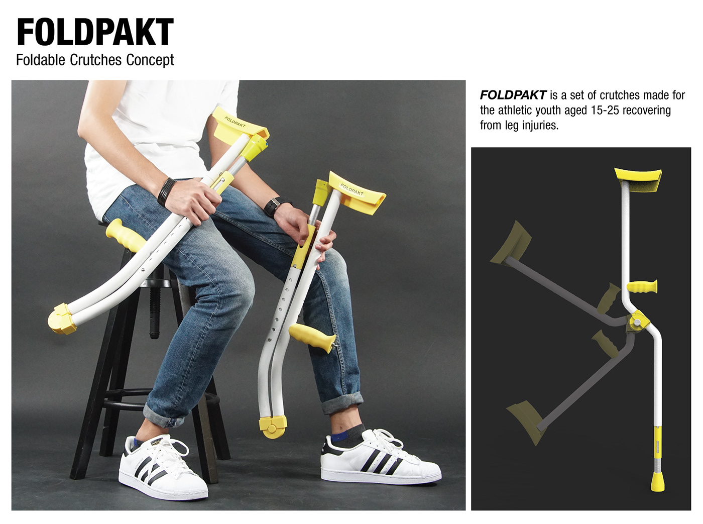Foldable，a cane，conceptual design，Foldpakt，healthy，