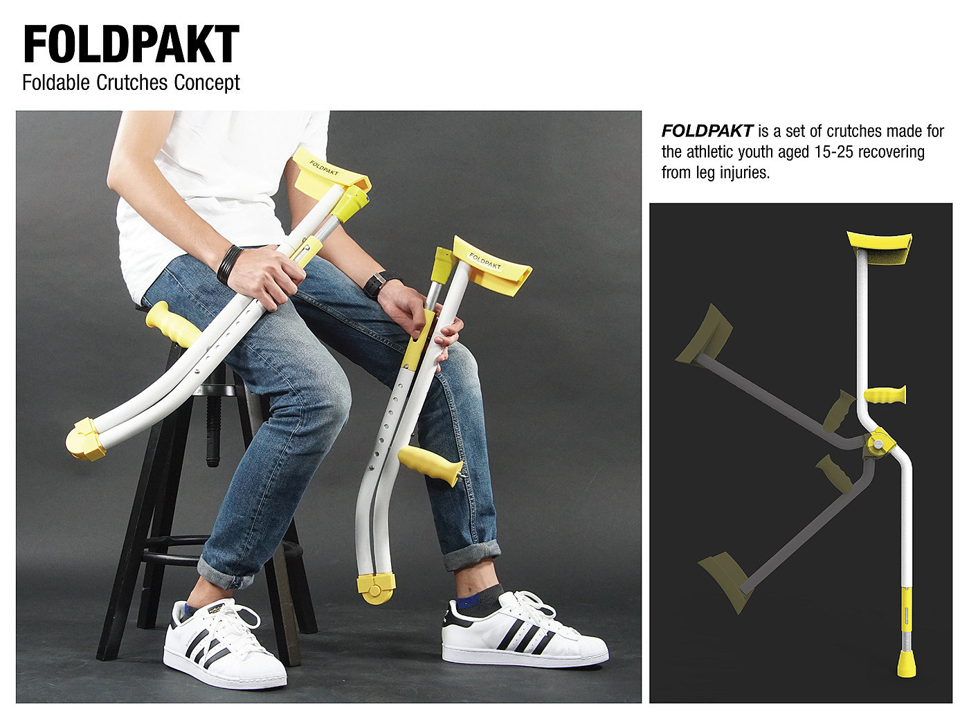 Foldable，a cane，conceptual design，Foldpakt，healthy，
