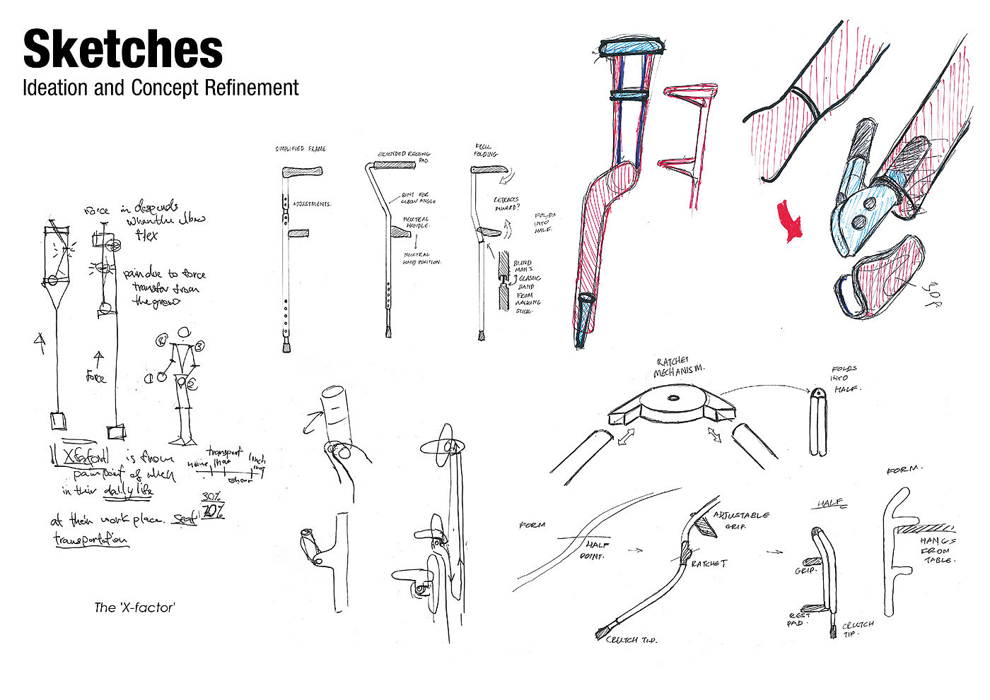 可折叠，拐杖，概念设计，Foldpakt，健康，