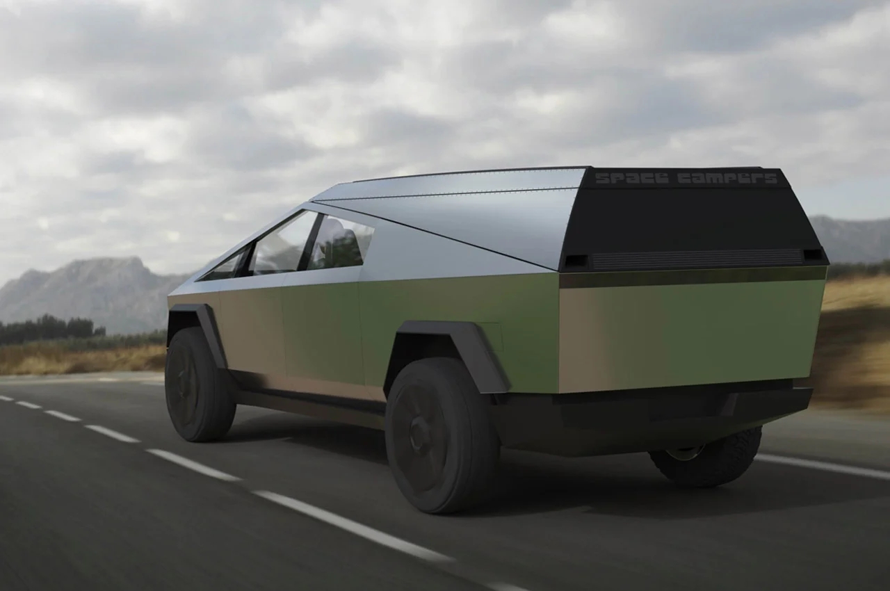 Cybertruck，Travel camper，Space grade materials，Cybecamper，lovers，Tesla，