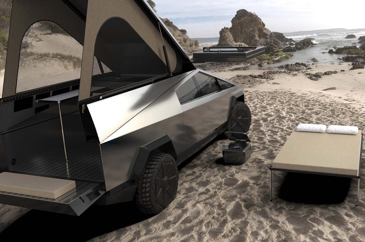 Cybertruck，Travel camper，Space grade materials，Cybecamper，lovers，Tesla，