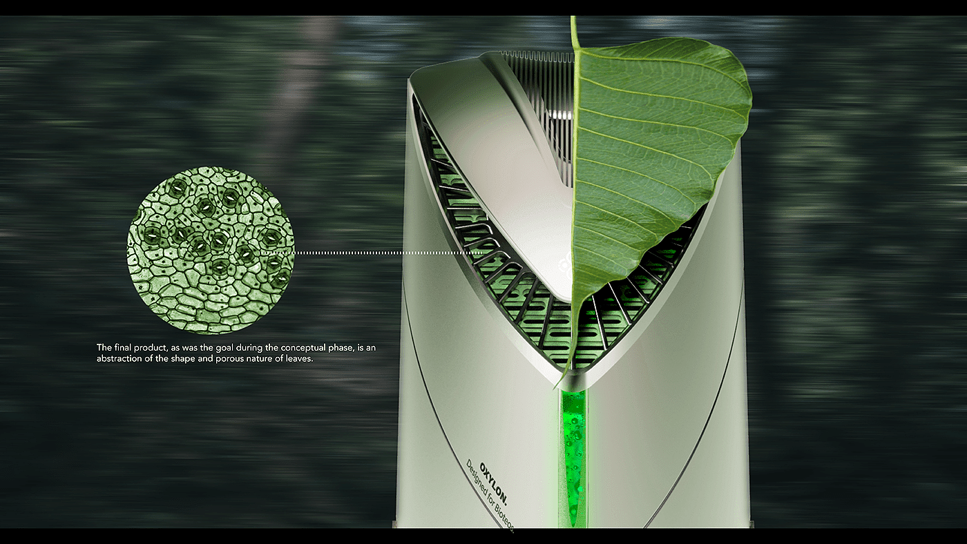 空气净化器，产品设计，3d可视化，自然灵感，渲染，