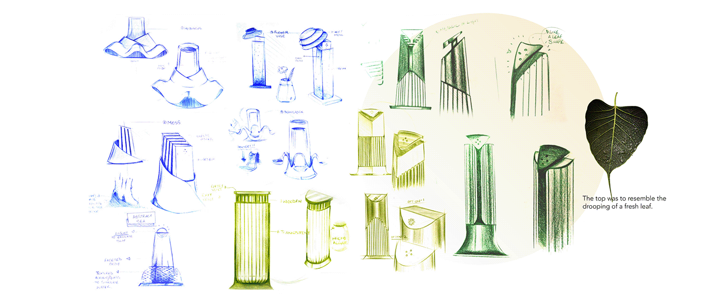 air cleaner，product design，3D visualization，Natural inspiration，Render，