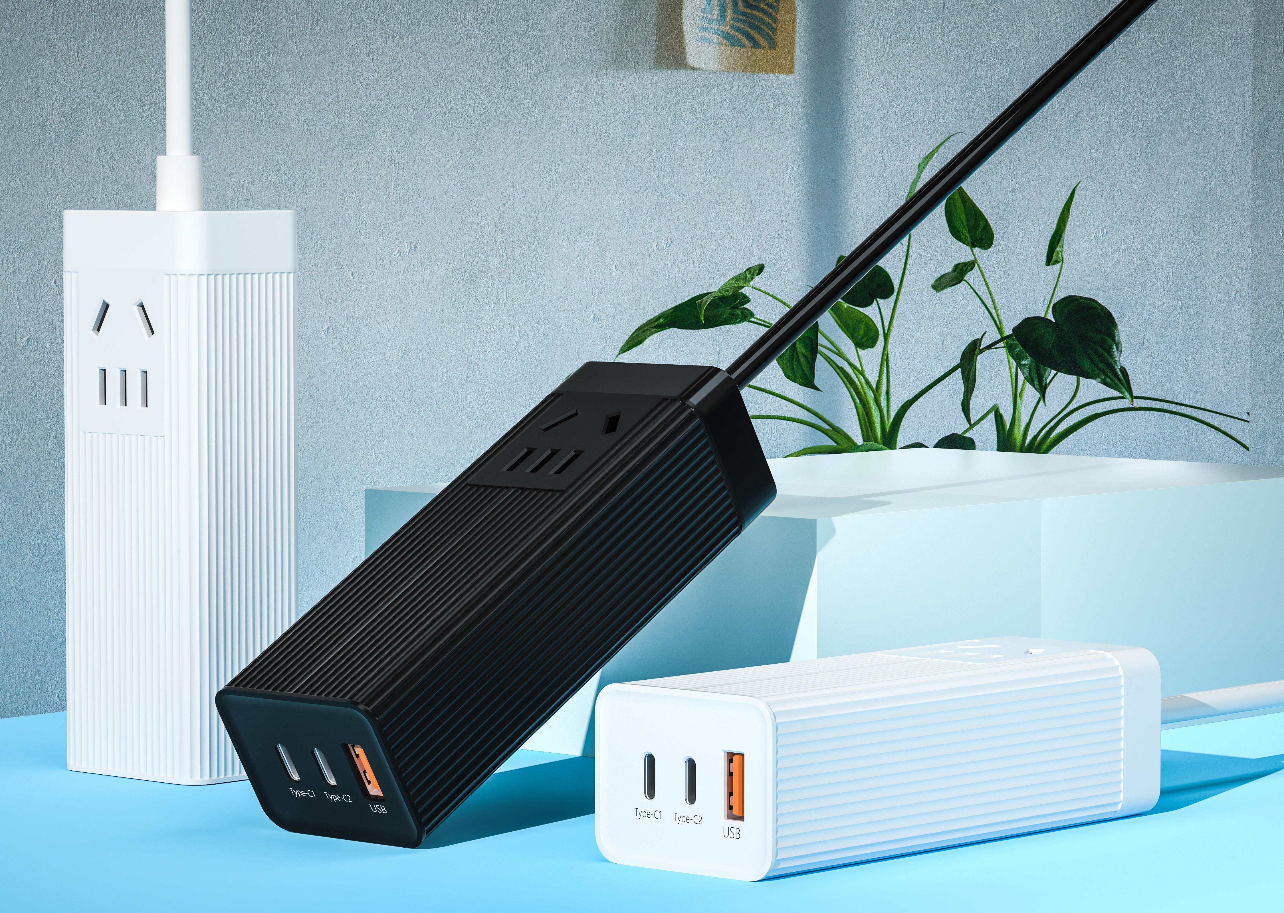 Charger, plug-in, gallium nitride charger, digital products，