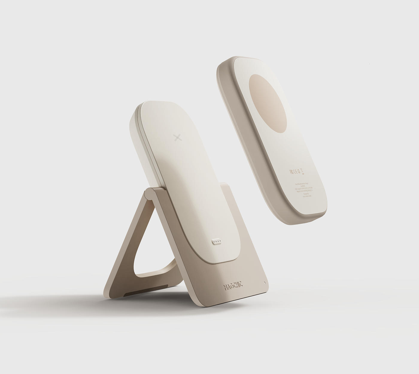 Thought design，3C products，portable battery，Wireless charging，