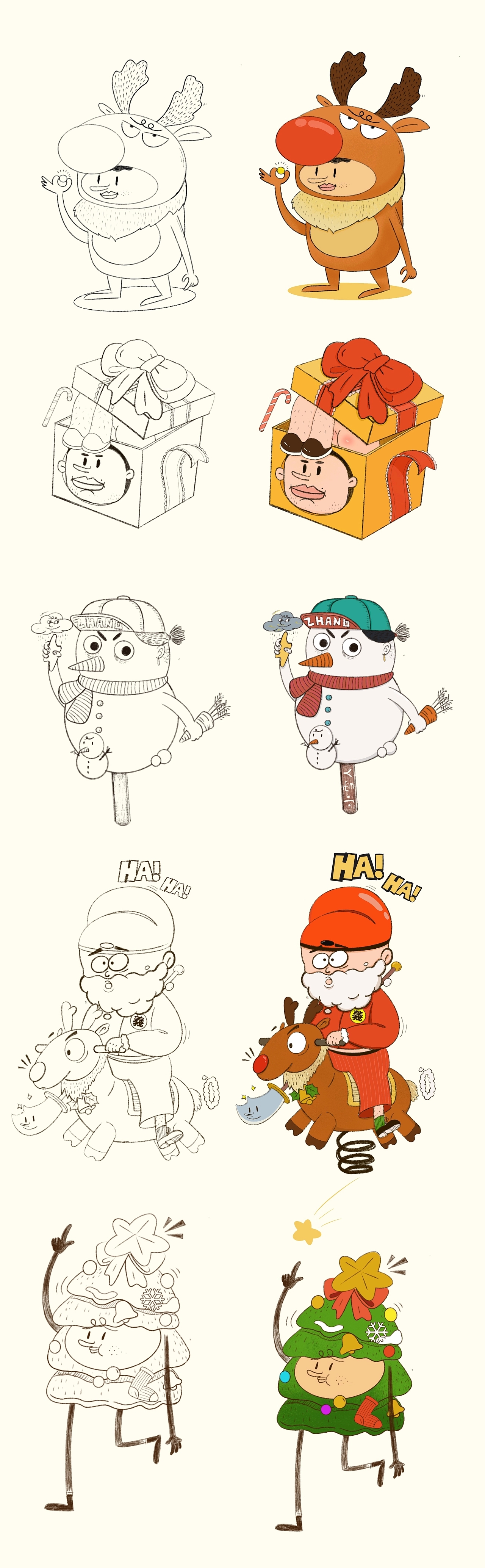 Christmas，Illustration，Sticker，