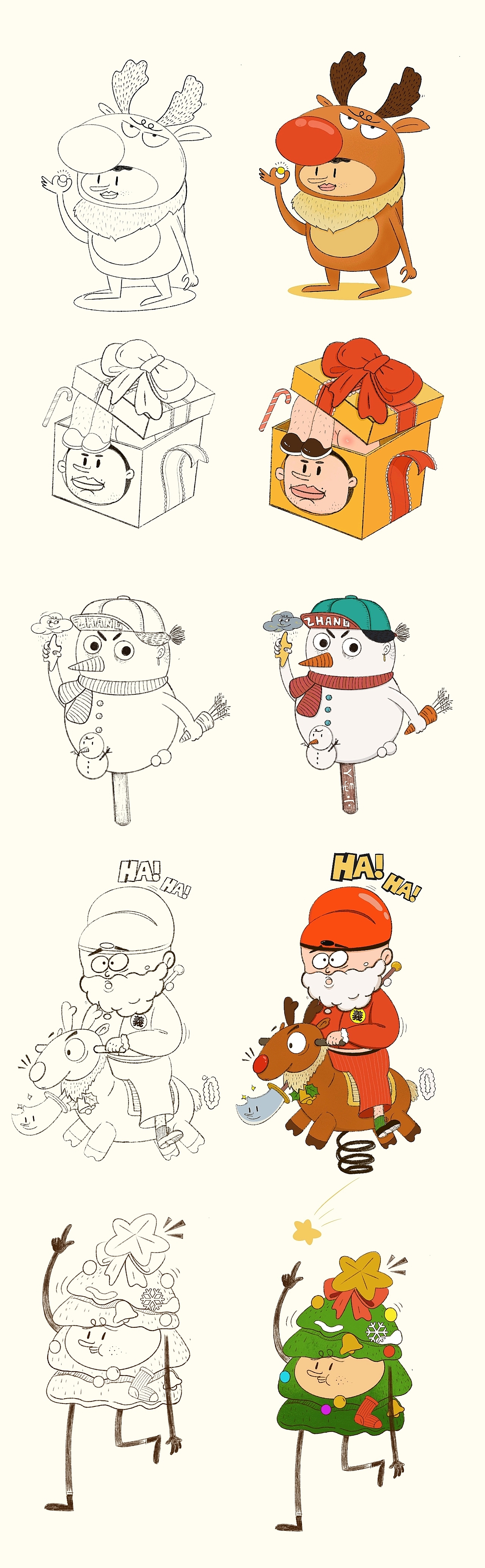 Christmas，Illustration，Sticker，