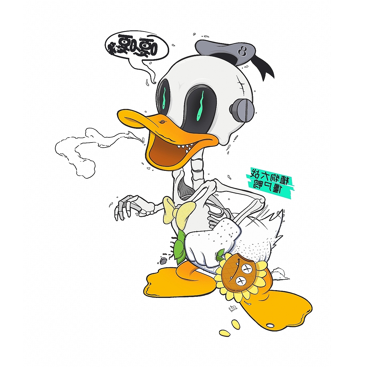 Mickey Mouse，Donald Duck，Illustration，Graffiti，Tide play，