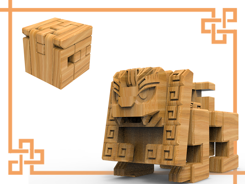 Transformed toy，Wooden toys，Kong ming Lock，