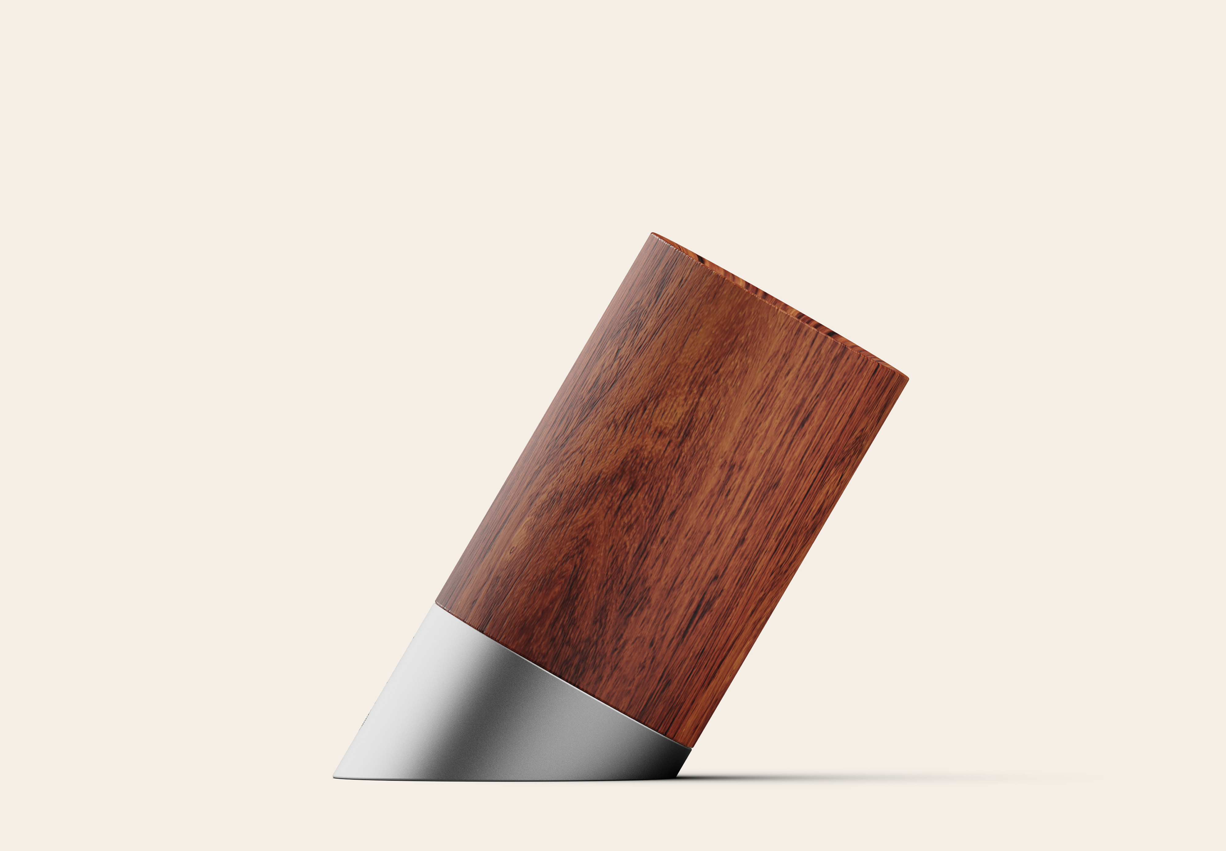 pen container，Tilted pen container，stainless steel，Wood rosewood walnut，product design，Wen Chuang，Cultural and creative products，