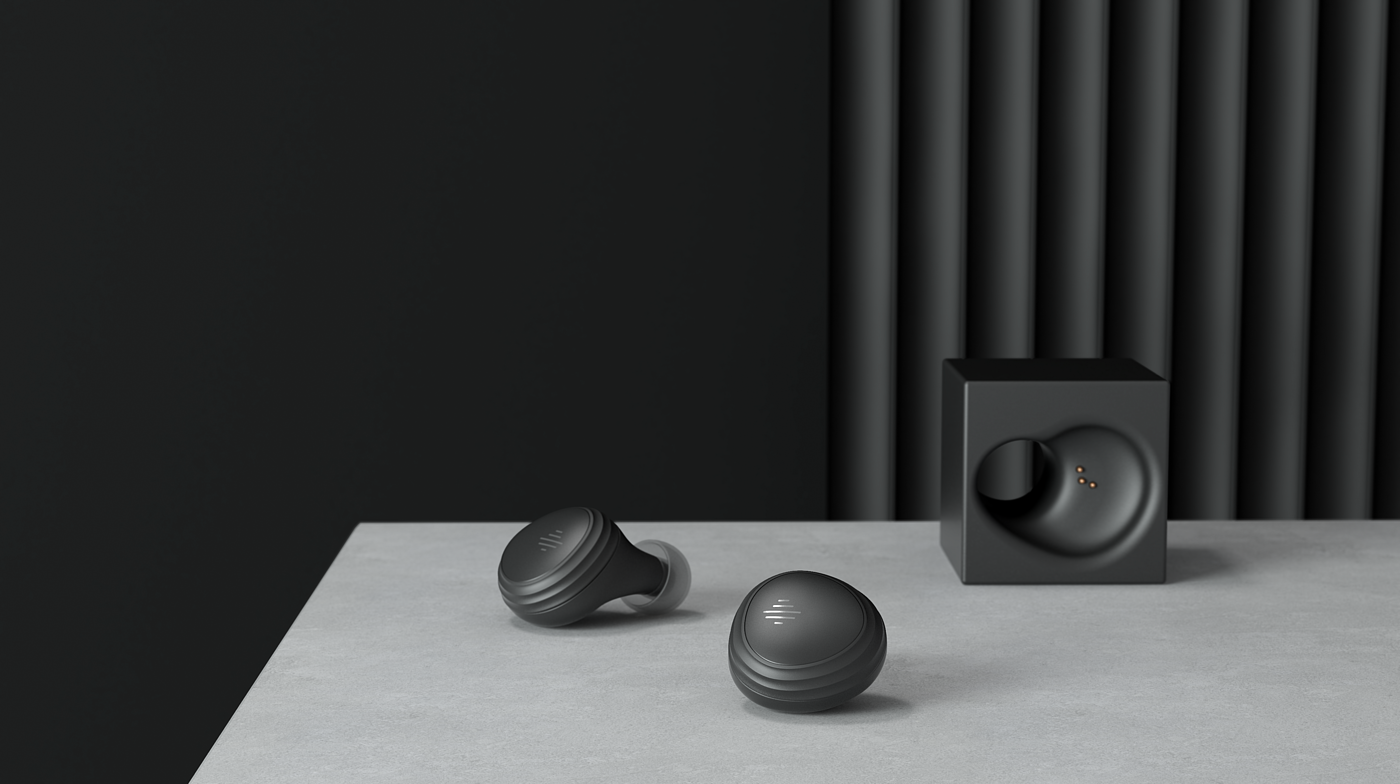 3C products，Wireless headset，packing，industrial design，New creation，Render，mobile phone，tws，