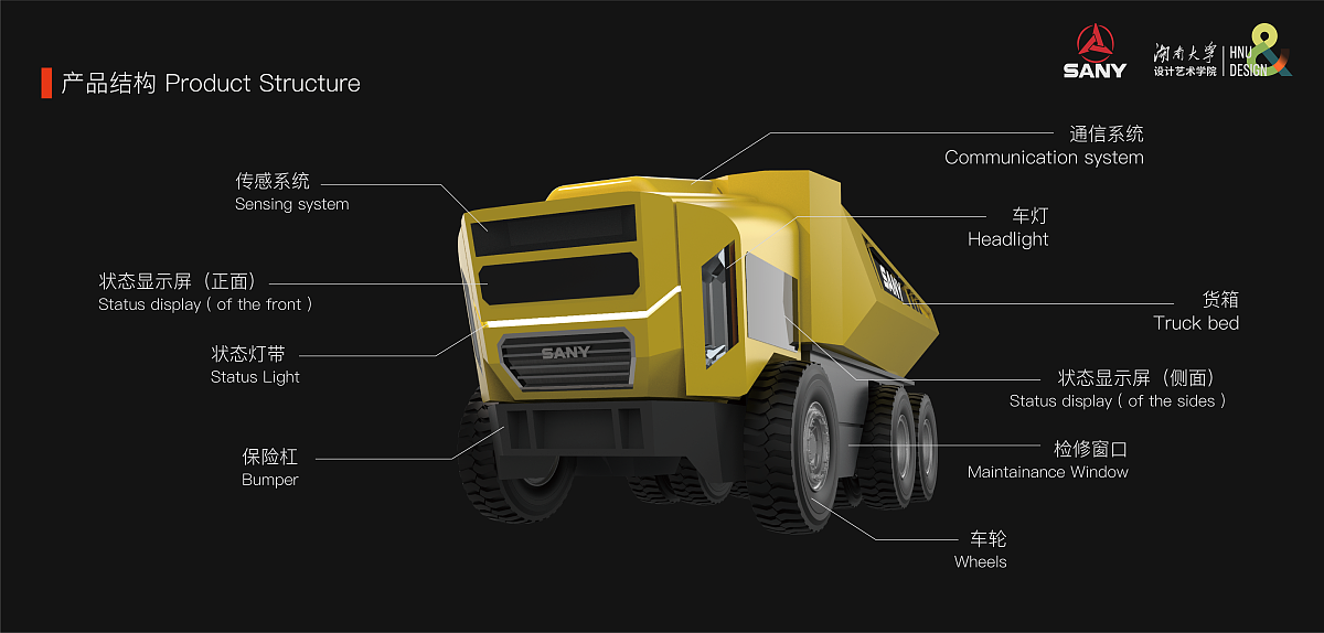 Graduation Design Works of 2022 Undergraduate，Graduation exhibition，School of Design, Hunan University ，Mine car，construction machinery，