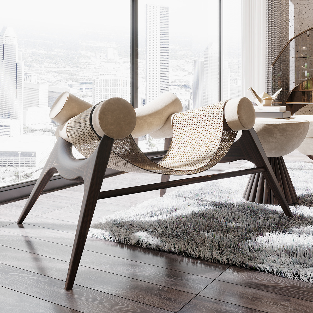 Armchair，furniture，indoor，chair，rattan，