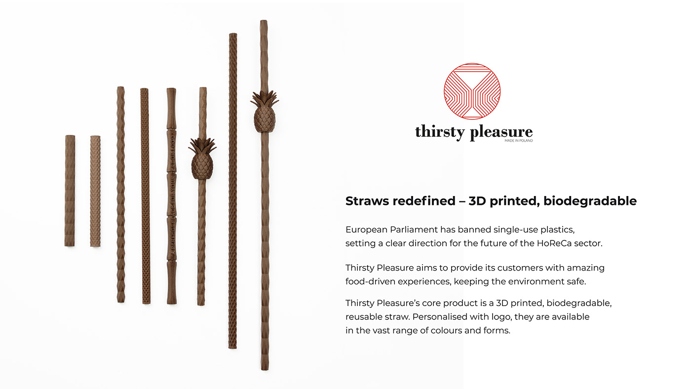 Thirsty Pleasure，environmental protection，product design，Biodegradable，3D printing，Reusable，Personalized design，HoReCa，