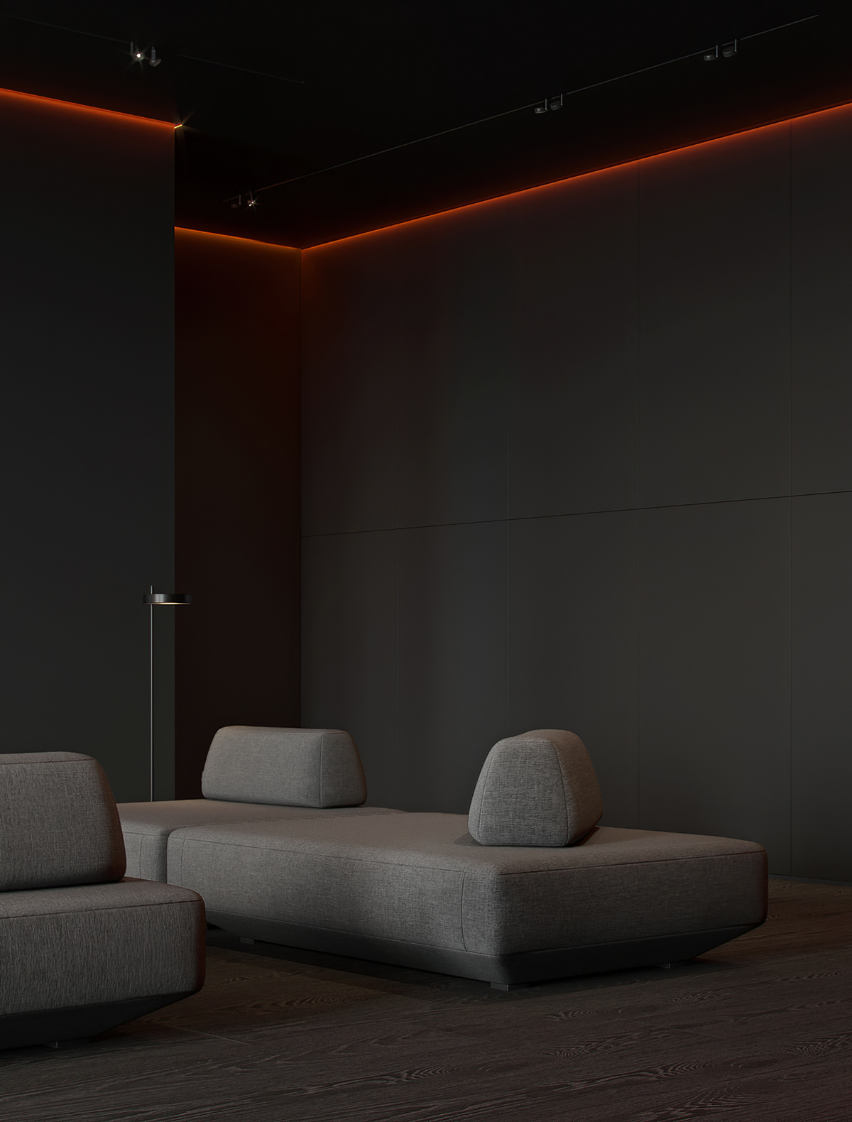 Interior design，Minimalism，black，