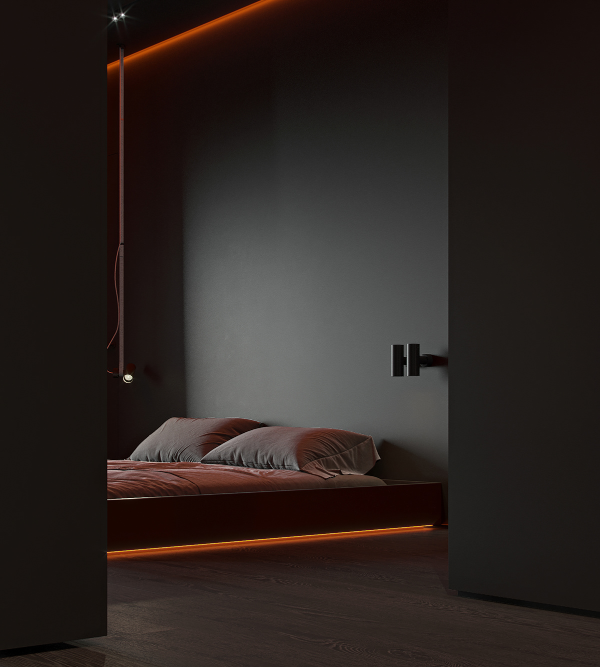 Interior design，Minimalism，black，