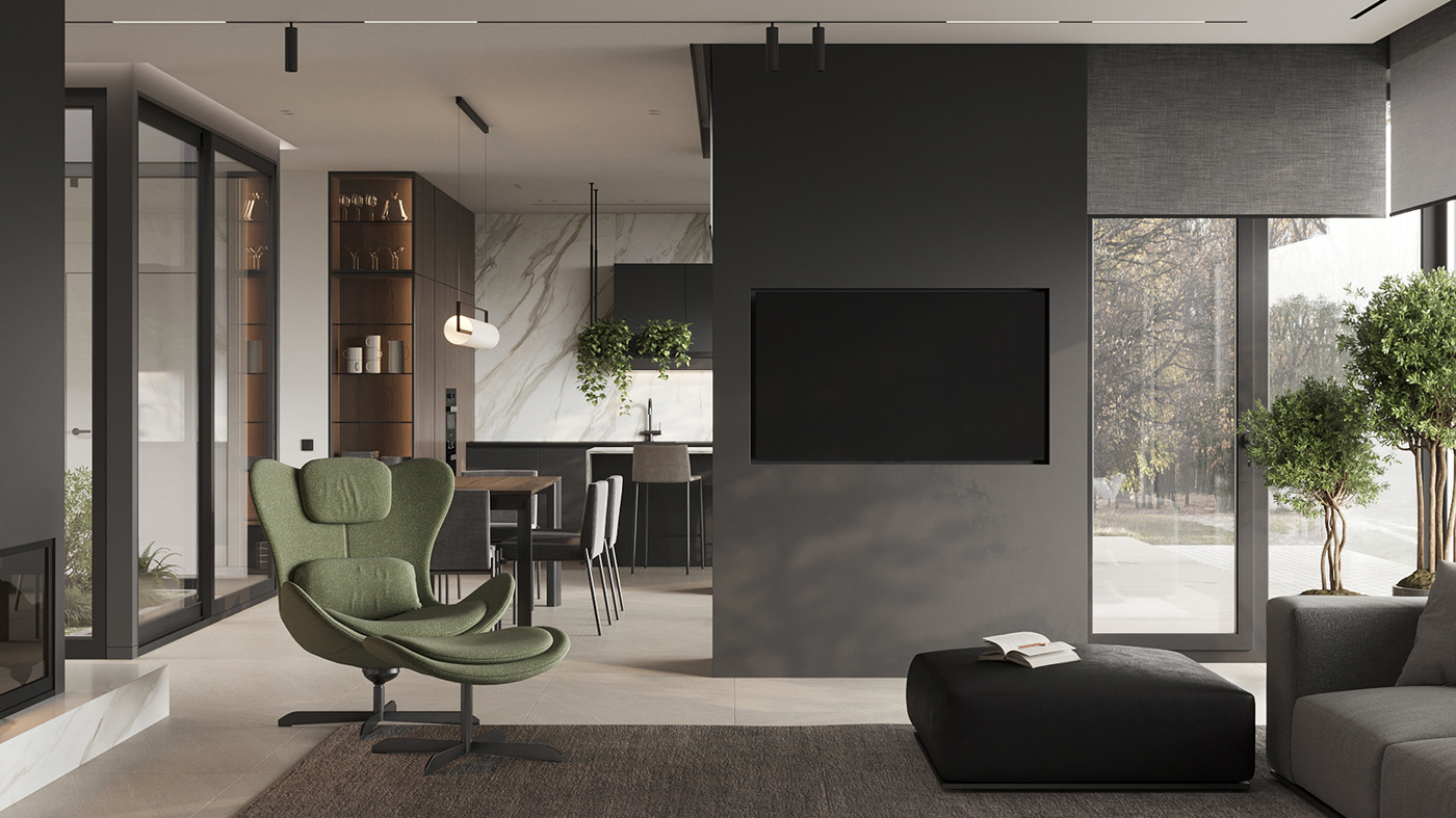 Interior design，warm，modern，villa，