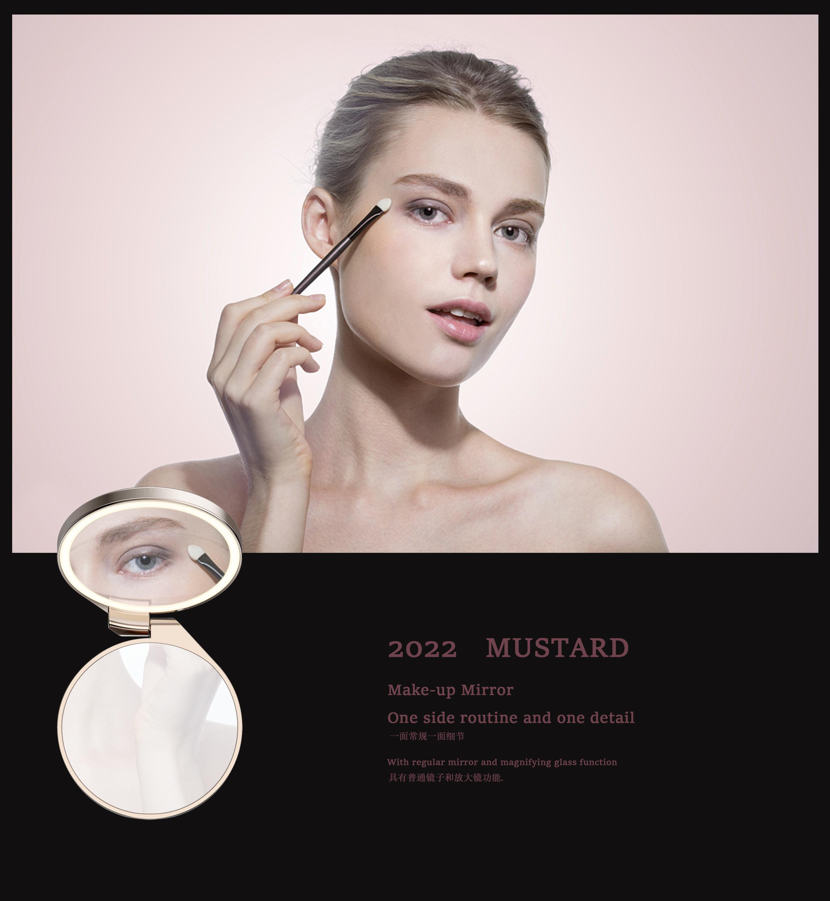 Beauty makeup，Gehu，hold，Cosmetic mirror，fashion，trend，Europe and America，Make-up Mirror，