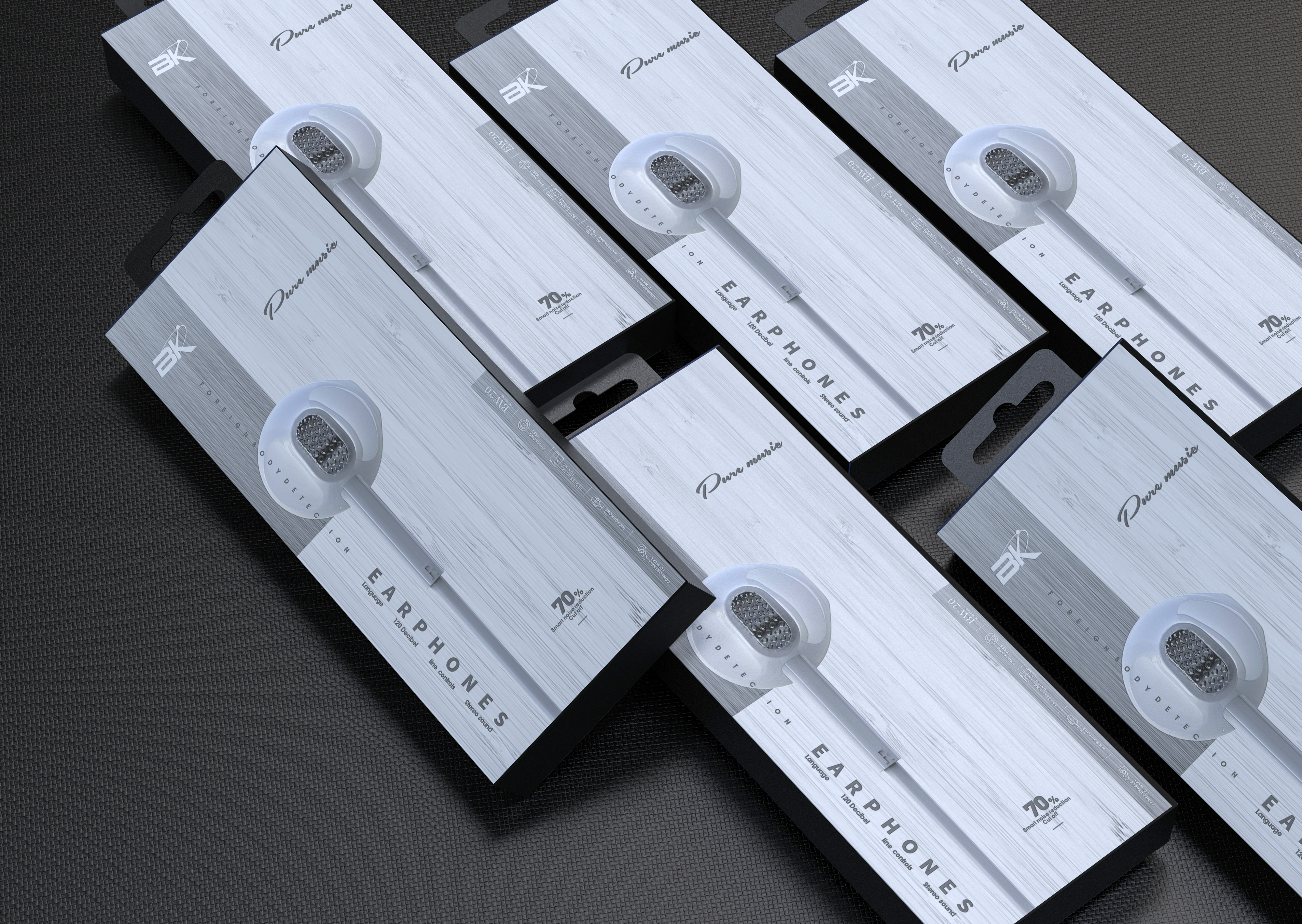 headset，packing design，Electronic product packaging，3C packaging，Earphone packaging，Line control earphone，