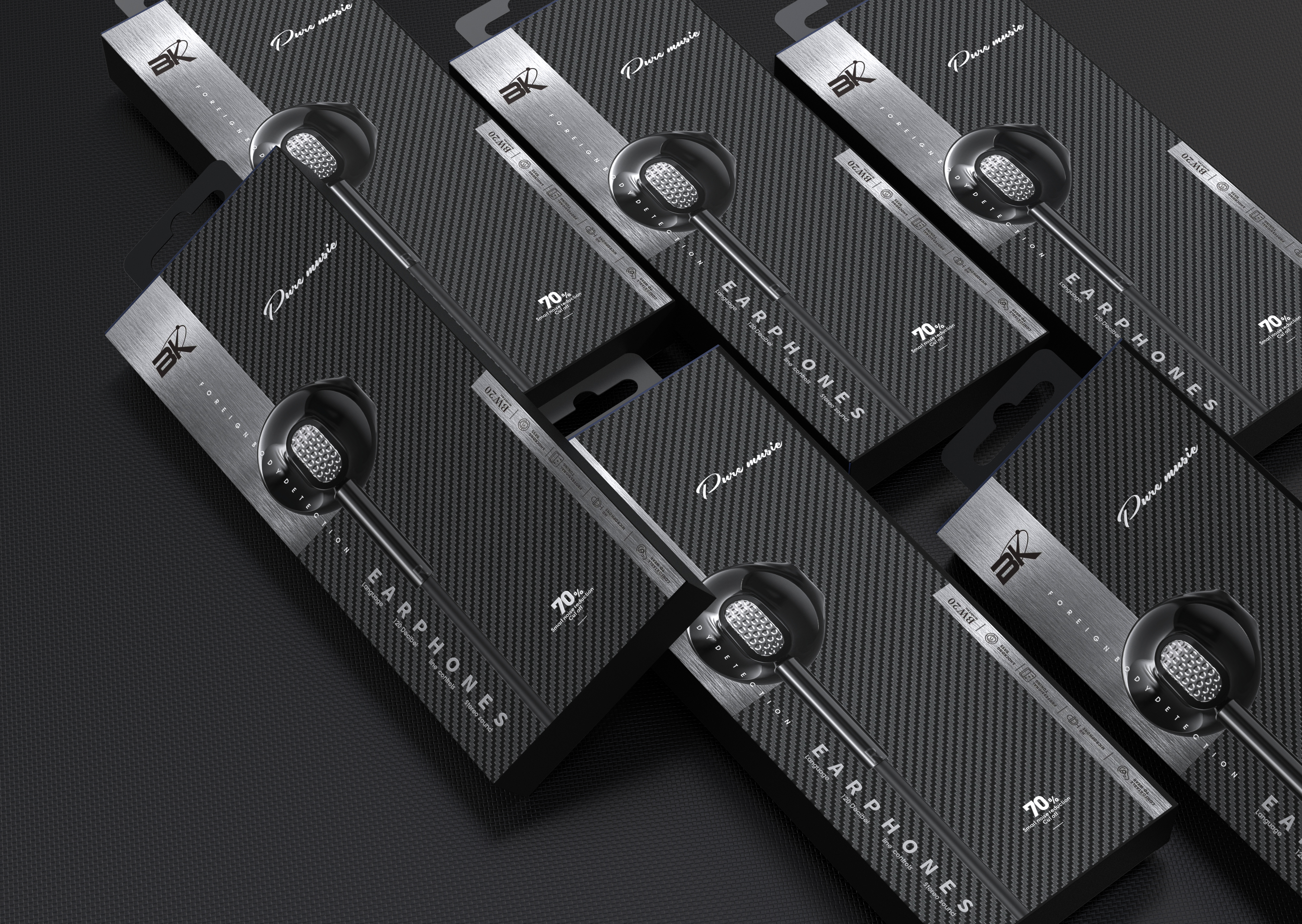 headset，packing design，Electronic product packaging，3C packaging，Earphone packaging，Line control earphone，