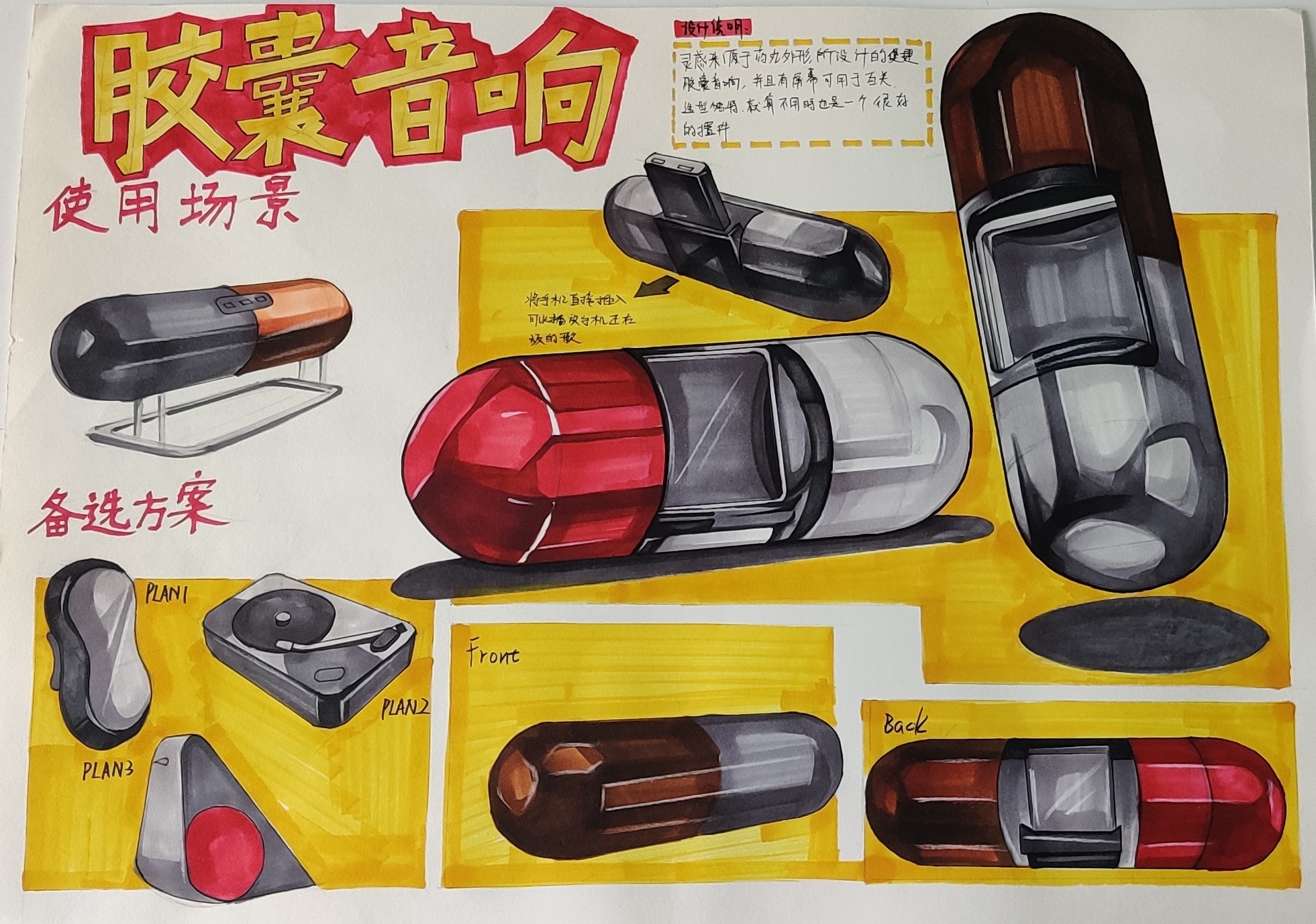 Hand drawn for postgraduate entrance examination，product design，