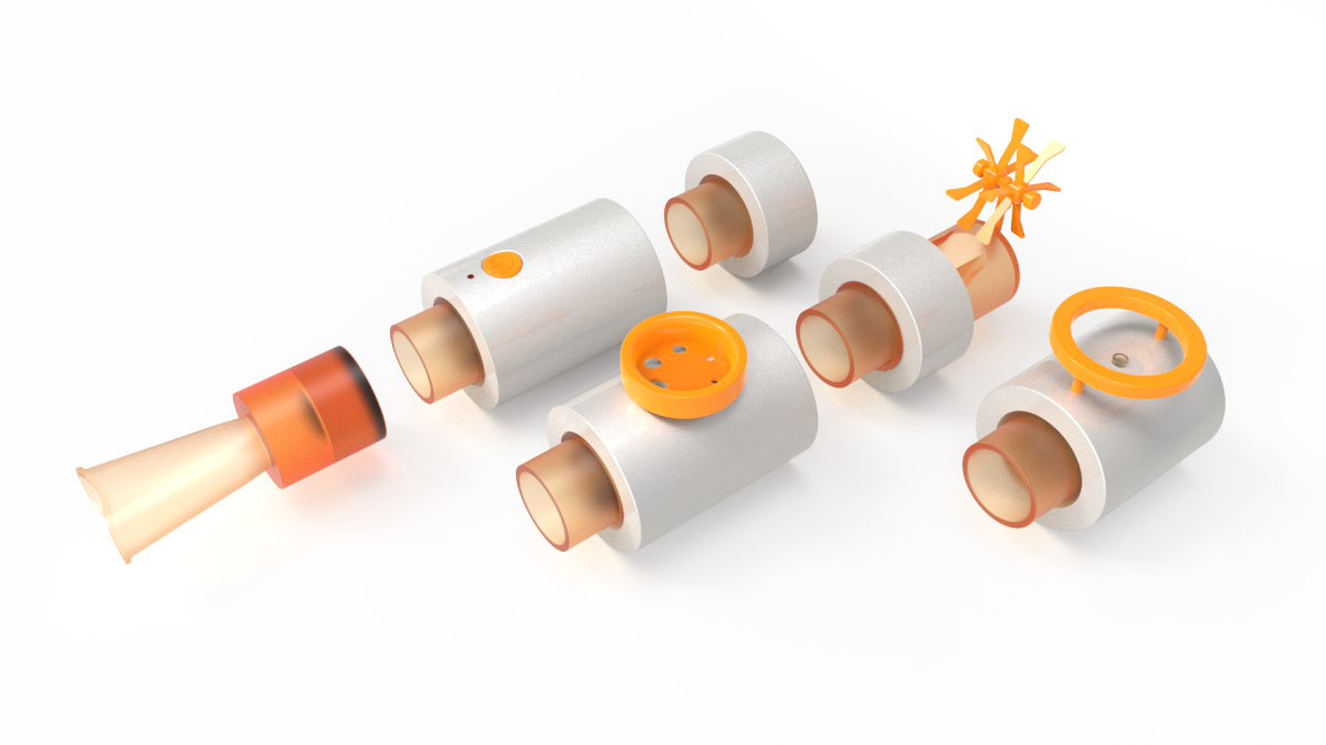 Graduation Design Works of 2022 Undergraduate，Graduation exhibition，School of Design, Hunan University ，Breathing trainer，