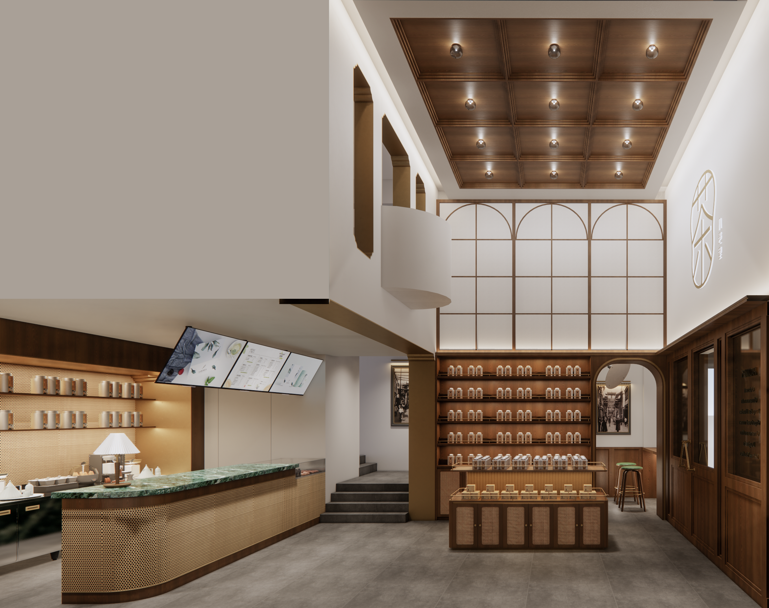 Republic of China style; Modern; Tea space; Effect diagram，