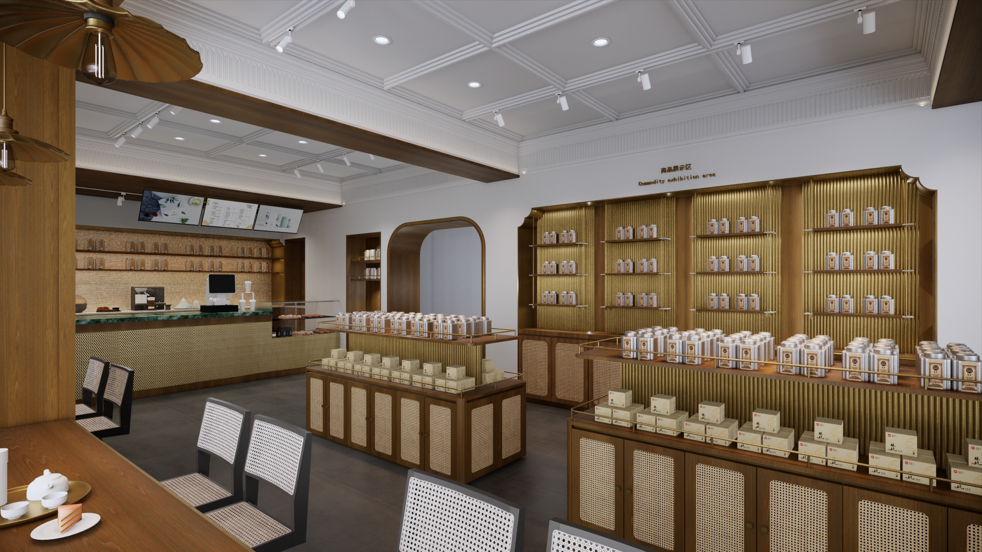 Republic of China style; Modern; Tea space; Effect diagram，