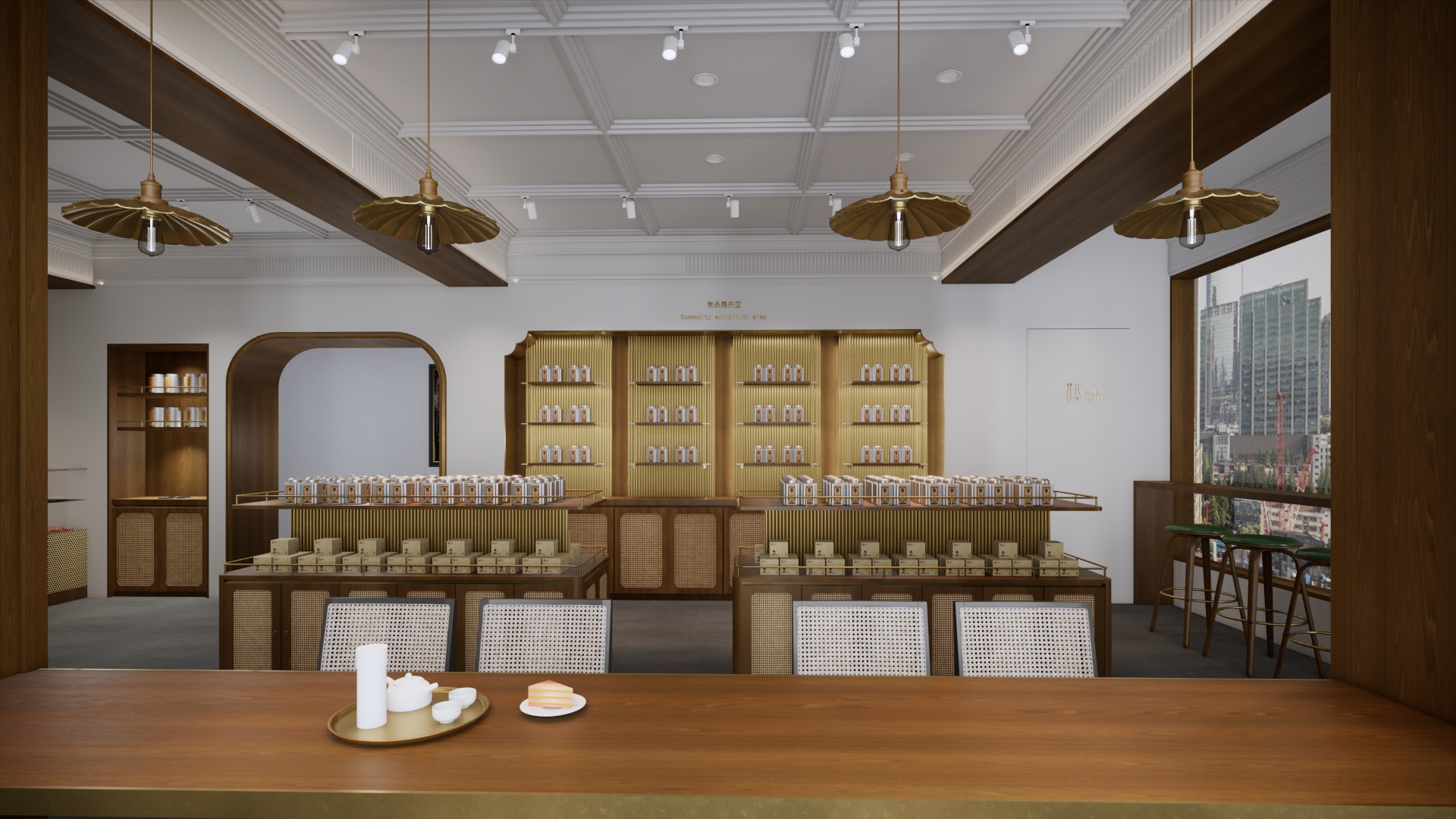 Republic of China style; Modern; Tea space; Effect diagram，