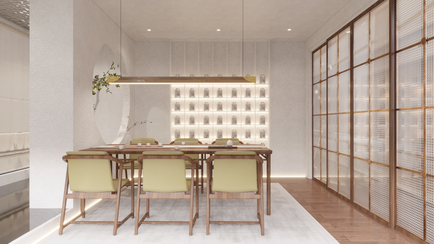 Republic of China style; Modern; Tea space; Effect diagram，