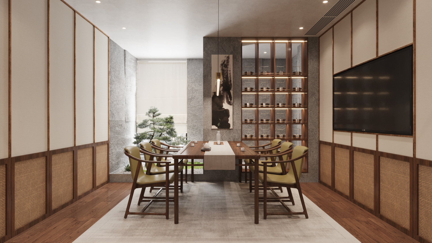 Republic of China style; Modern; Tea space; Effect diagram，