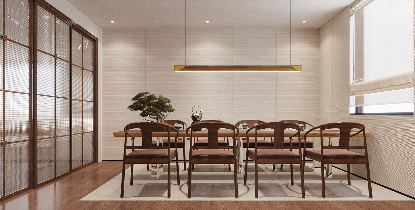 Republic of China style; Modern; Tea space; Effect diagram，