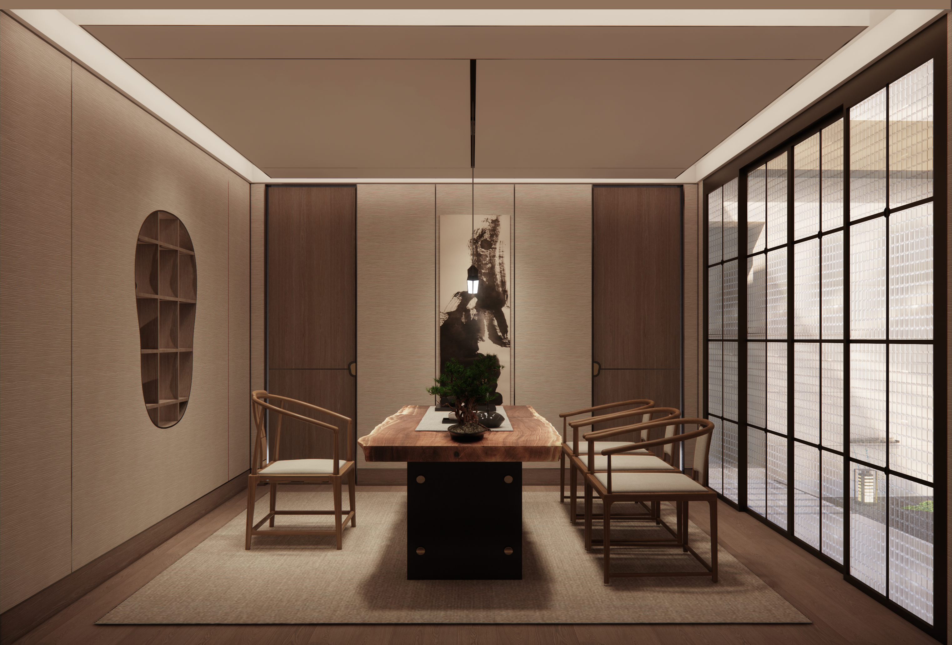 Republic of China style; Modern; Tea space; Effect diagram，