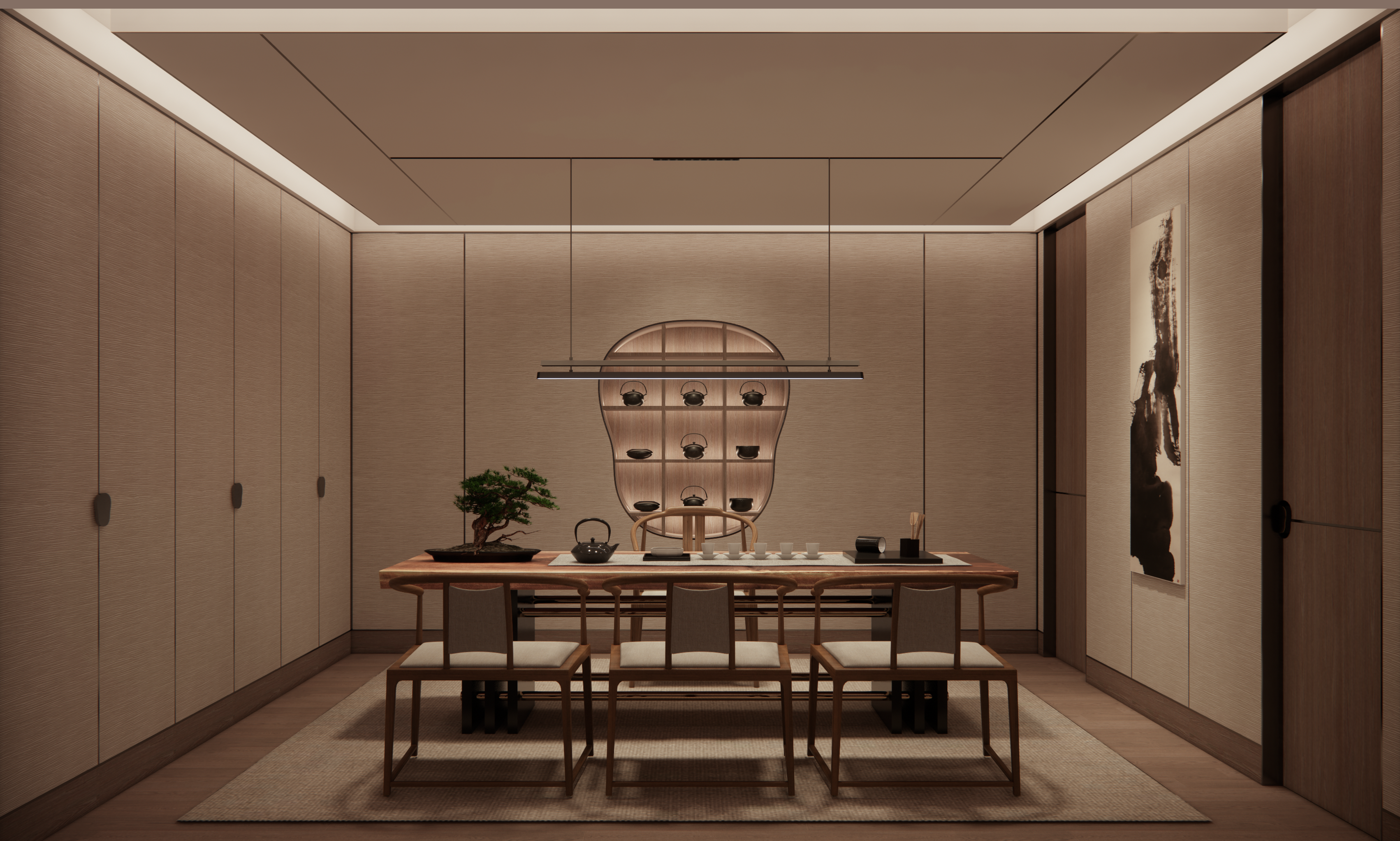 Republic of China style; Modern; Tea space; Effect diagram，