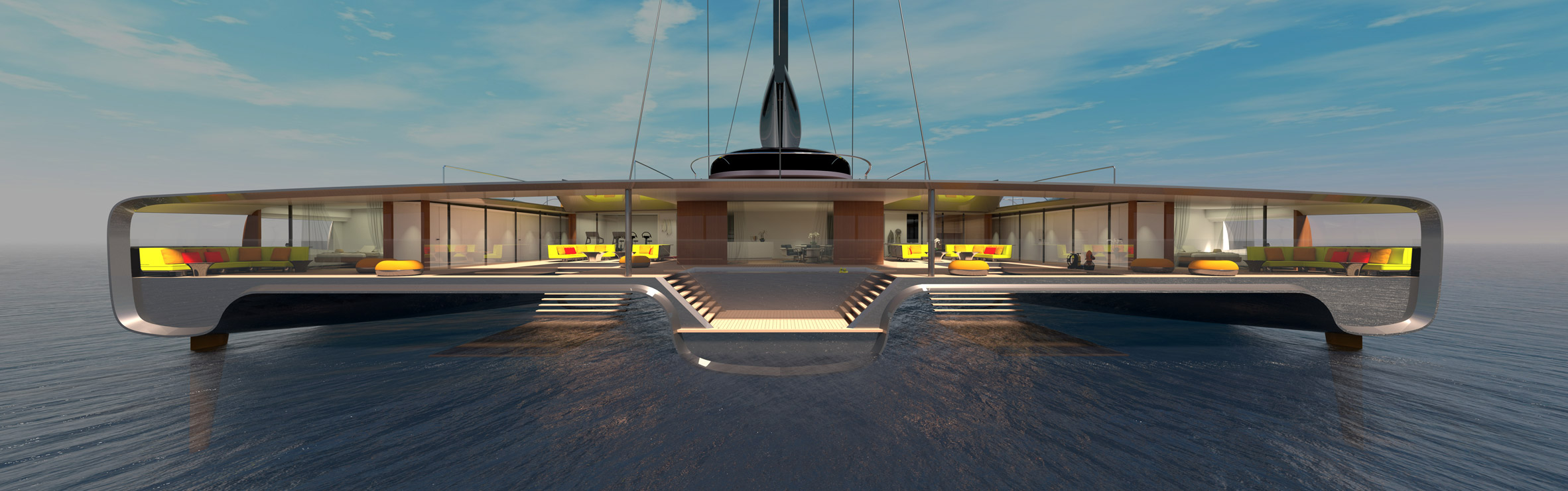 yacht，Trimaran，Domus，ship，industrial design，