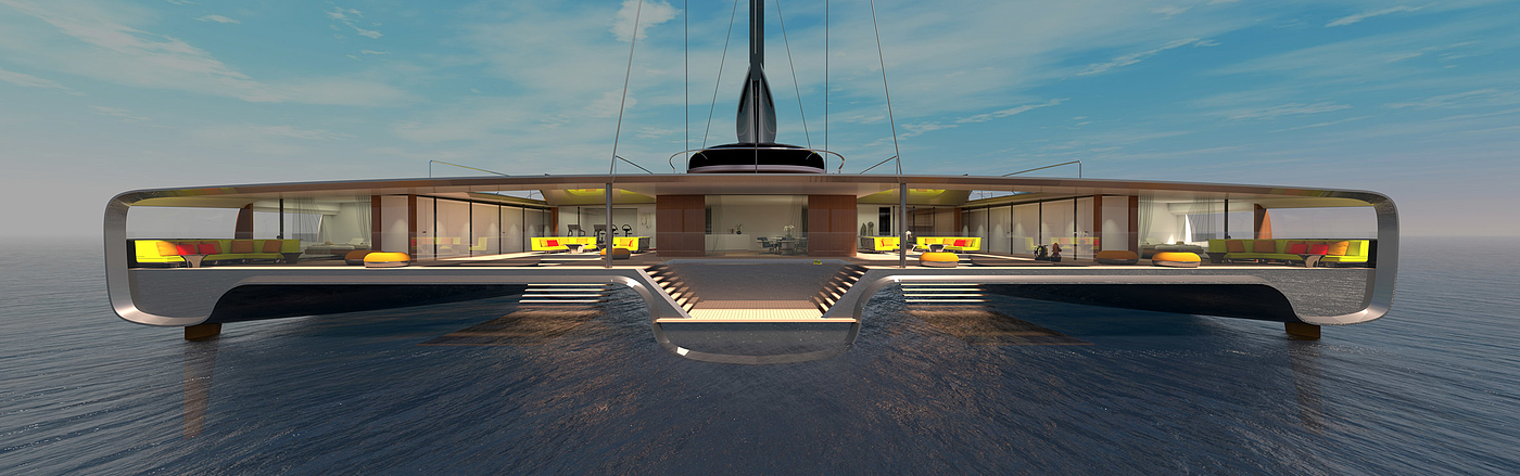 yacht，Trimaran，Domus，ship，industrial design，