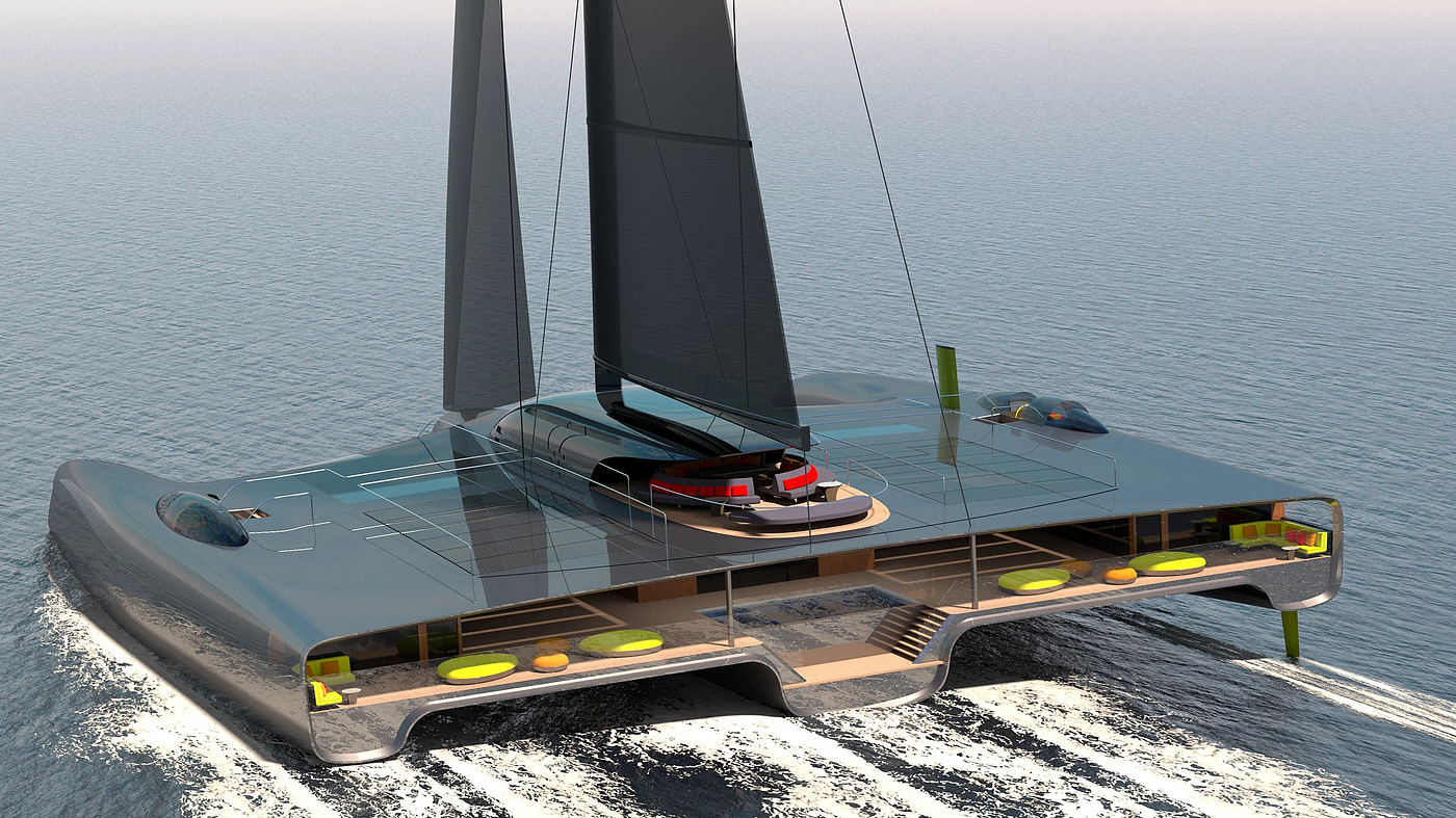 yacht，Trimaran，Domus，ship，industrial design，