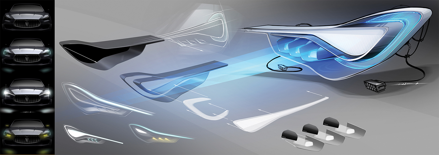 Automobile design，Concept car，Maserati，Hand drawn，