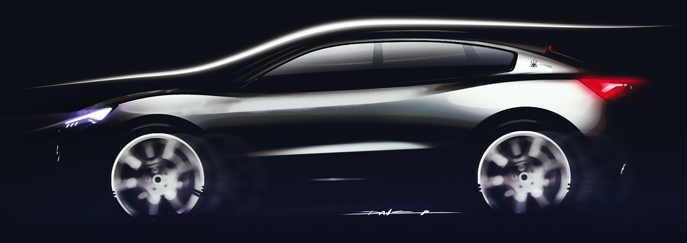 Automobile design，Concept car，Maserati，Hand drawn，