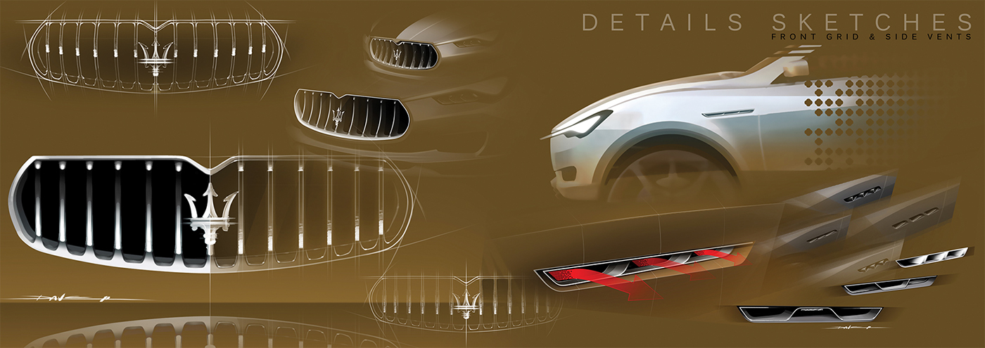 Automobile design，Concept car，Maserati，Hand drawn，