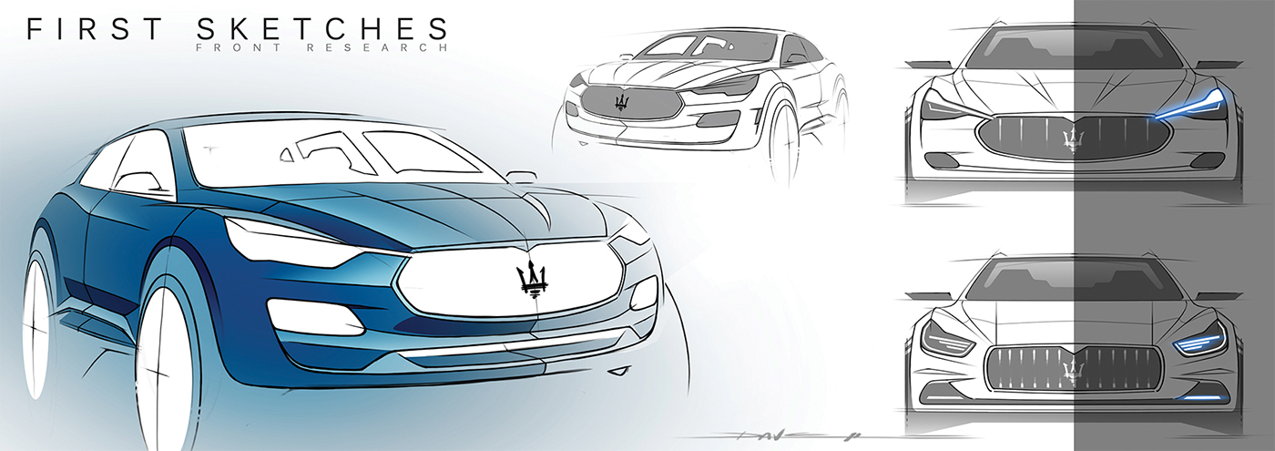 Automobile design，Concept car，Maserati，Hand drawn，
