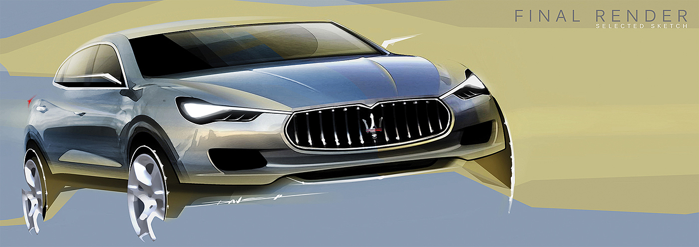 Automobile design，Concept car，Maserati，Hand drawn，