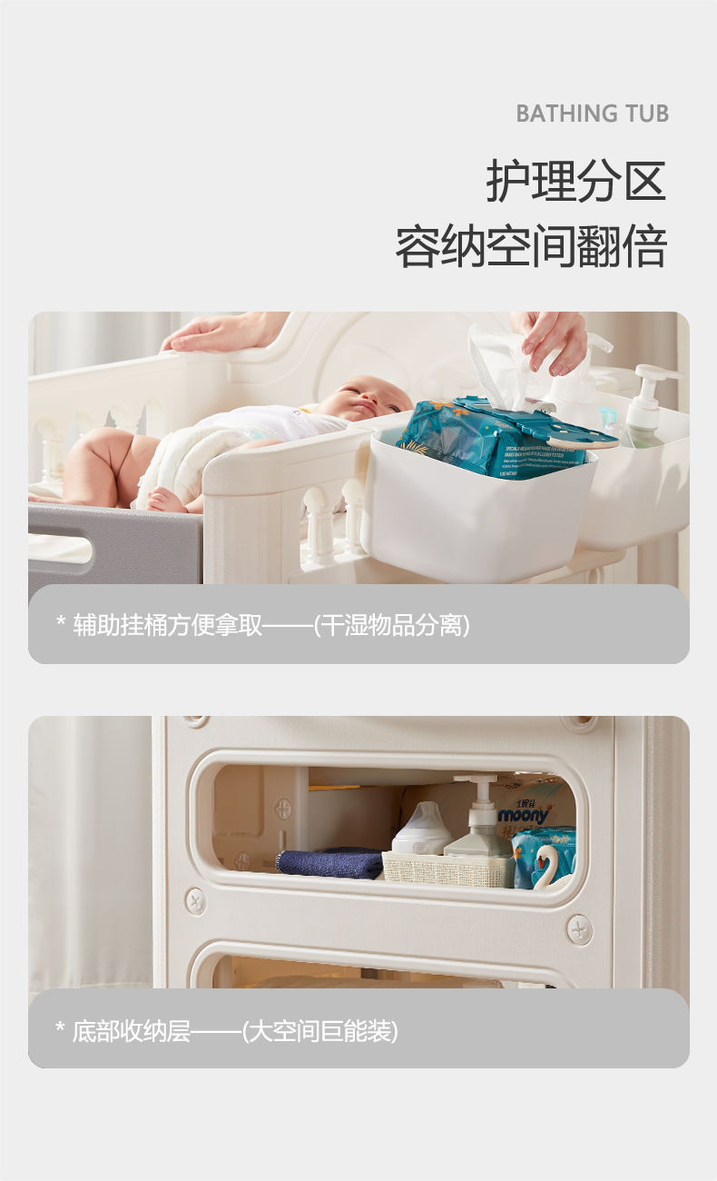 Good things for mothers and babies，Nursing table，Wash and protect，Baoma，Diaper table，take a shower，Storage，