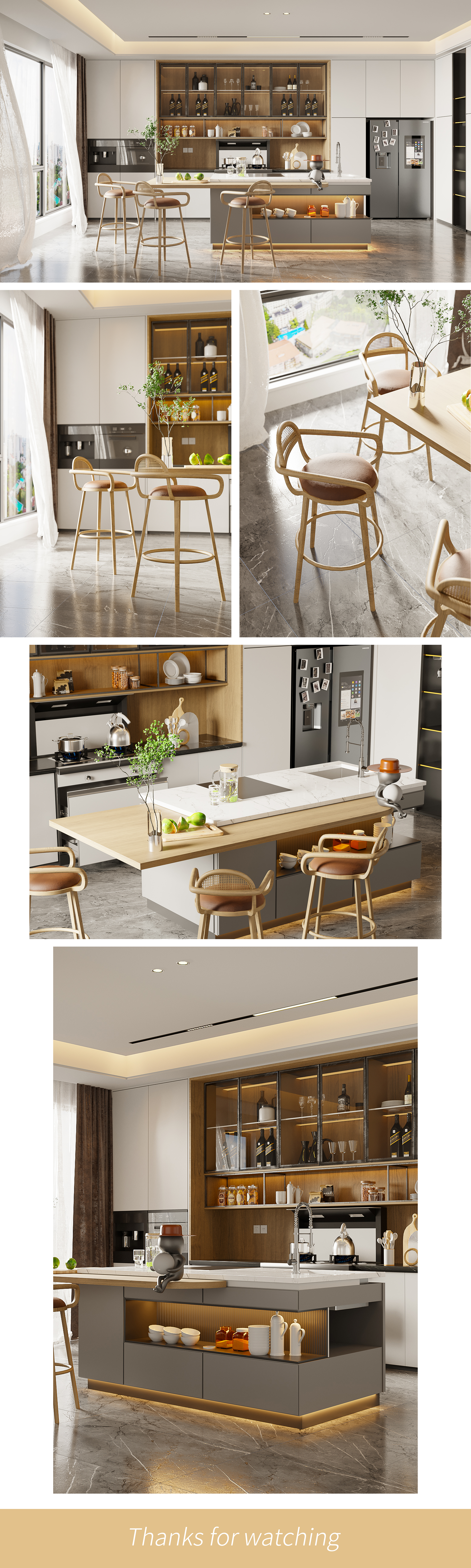 corona，C4D modeling，E-commerce rendering，design sketch，Indoor scene，kitchen，