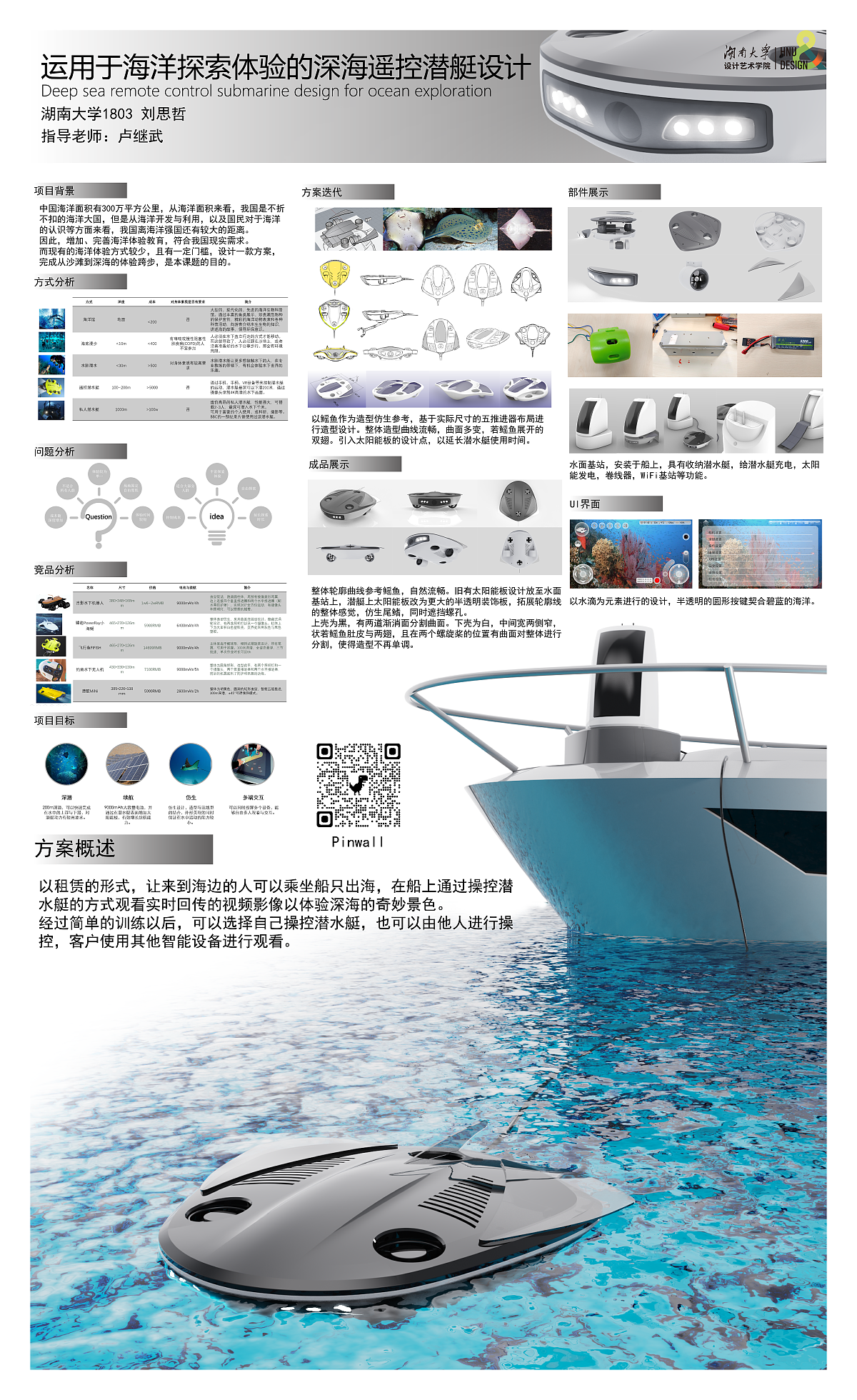 2022届本科毕业设计作品，毕业展，湖南大学设计艺术学院，海洋体验，潜水艇，