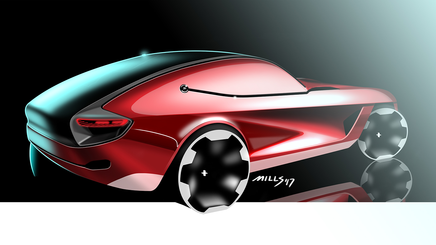 Automobile design，Render，routine，Hand drawn，Draft PS，