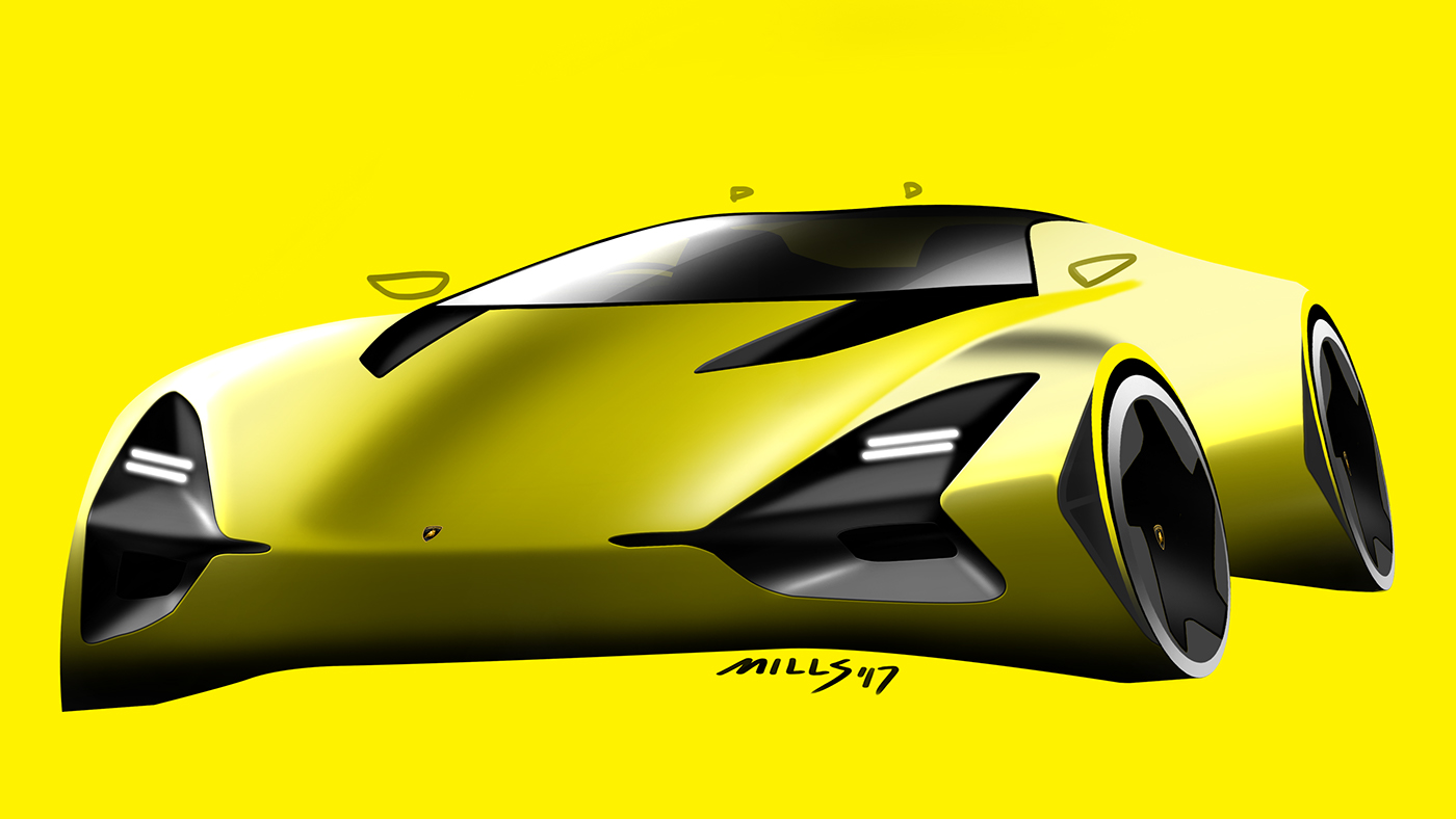 Automobile design，Render，routine，Hand drawn，Draft PS，
